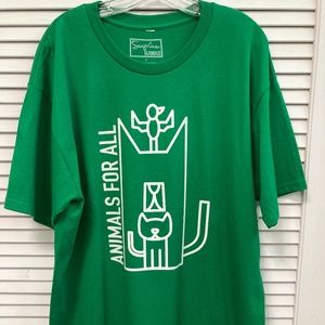 Animals for All, Kelly Green Tshirt, Men’s XL